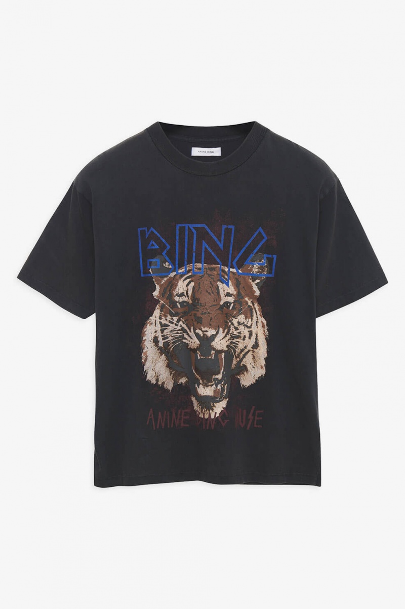 T Shirts Anine Bing Tiger Noir Femme | BRF-7072104